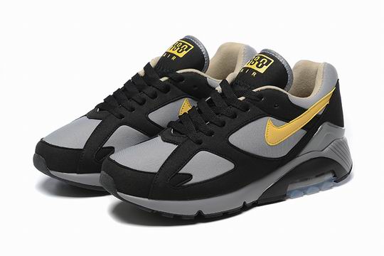 Nike Air Max 180 Black Grey Yellow Men's Shoes-10 - Click Image to Close